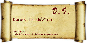 Dusek Izidóra névjegykártya